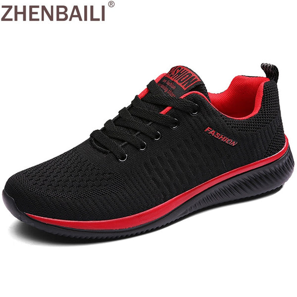 ZHENBAILI Men Casual Shoes Summer Breathable Mesh Knit Sneakers