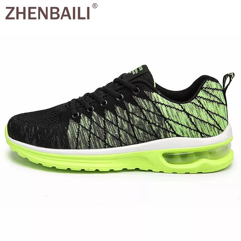 ZHENBAILI 2019 Summer Breathable Mesh Men Trainers Air Cushion Running Shoes Flat Platform Sneakers