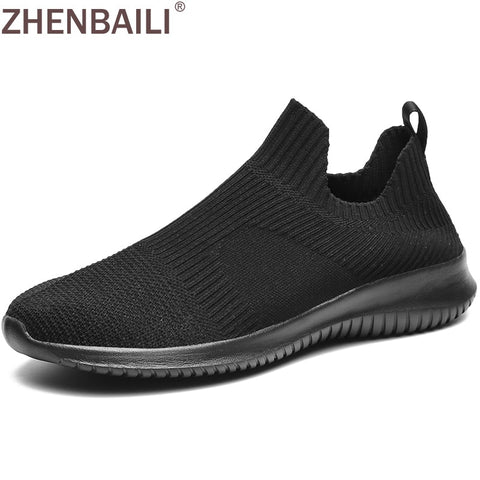 ZHENBAILI Plus Size Summer Autumn Breathable Lightweight Men Slip On Shoes 2019 Flat Sneakers